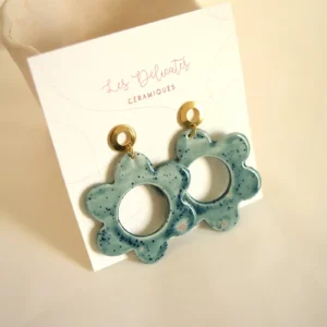 Boucles d'oreilles marguerites vertes