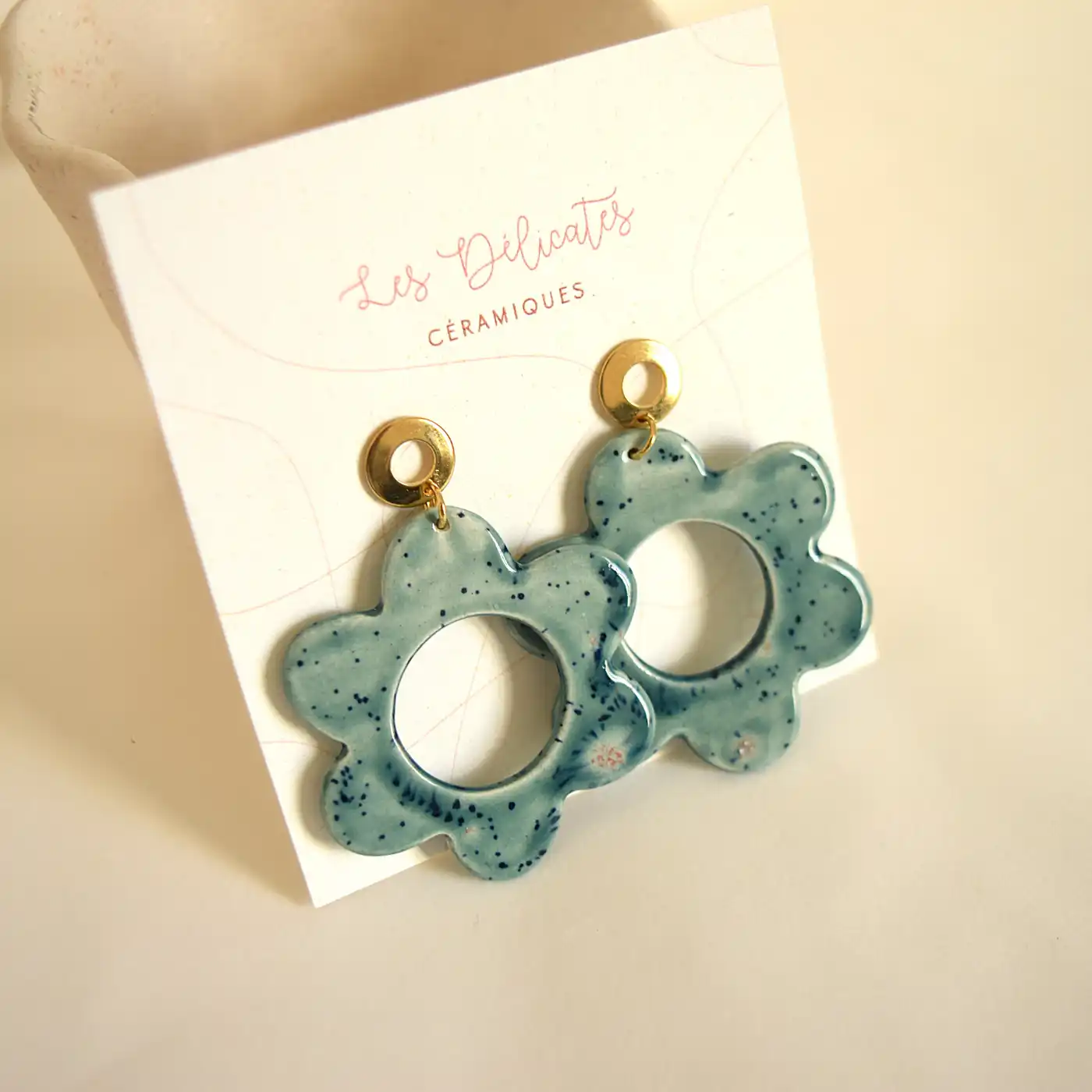 Boucles d'oreilles marguerites vertes
