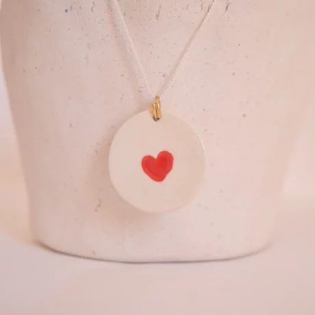 Collier rond coeur face