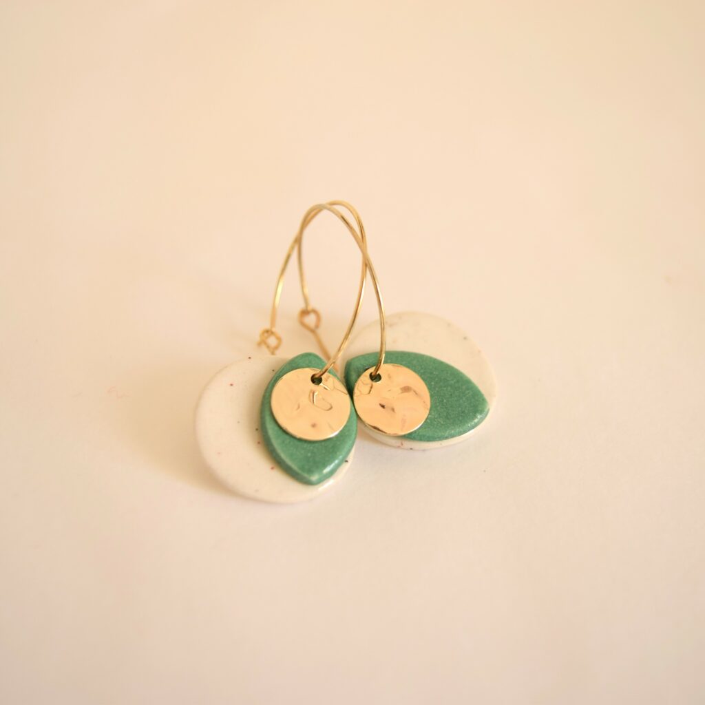 Créoles blanc et vert z