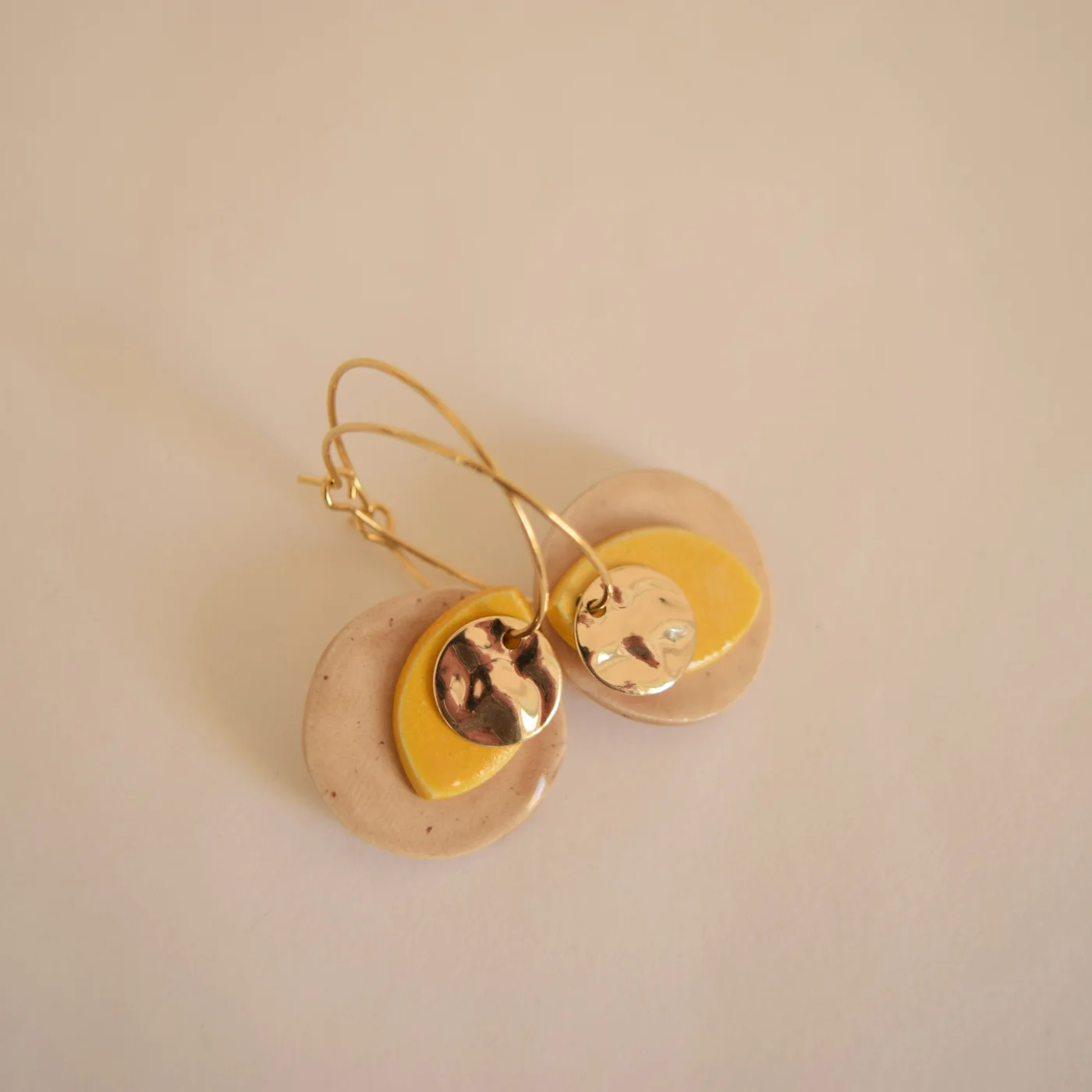 Boucles d'oreilles créoles personnalisables jaune