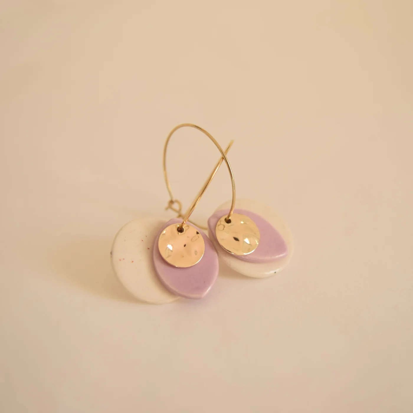 Boucles d'oreilles créoles personnalisables lila