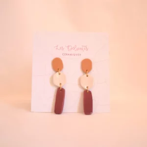 Boucles d'oreilles Trio Bordeaux