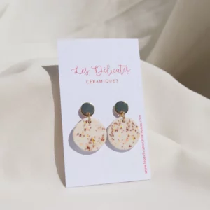boucles d'oreilles rondes en céramique automnale