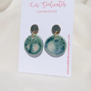 boucles-ceramique-ronde-vert-2 boucles d'oreilles en céramique ronde verte